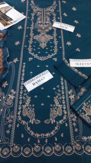 6 (6) MARIA B Full Heavy Embroidery Lawn 3pc Suit