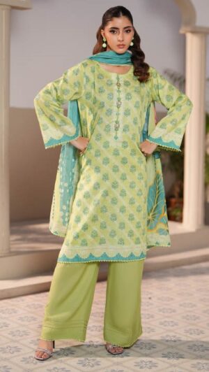 7 JACQUARD Lawn Printed Suit With Viol Dupatta