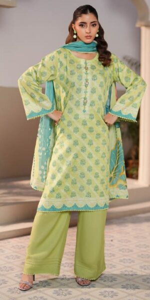 7 JACQUARD Lawn Printed Suit With Viol Dupatta