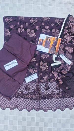 7a (1) FARASHA Embroidery Daman Printed Lawn 3pc Suit