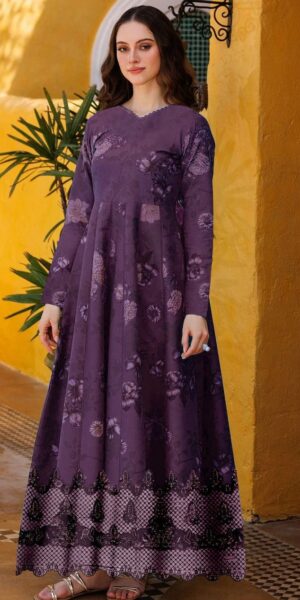 7b FARASHA Embroidery Daman Printed Lawn 3pc Suit