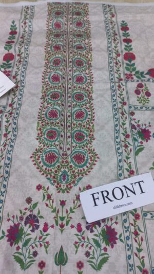 9 (3) JASMINE Lawn Printed Suit With Printed NeckLine 3pc