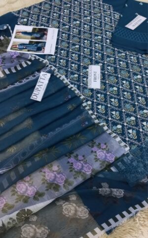 SOBIA NAZIR Heavy Embroidered Daman 3pc Lawn Suit