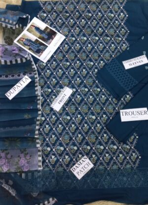 SOBIA NAZIR Heavy Embroidered Daman 3pc Lawn Suit