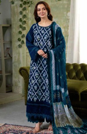SOBIA NAZIR Heavy Embroidered Daman 3pc Lawn Suit