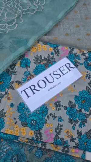 BOROQUE Lawn Printed Suit With Dyed Trouser