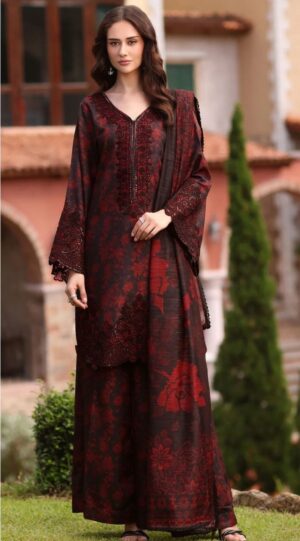 MOHAGNI 3pc Lawn Printed Suit with Patches