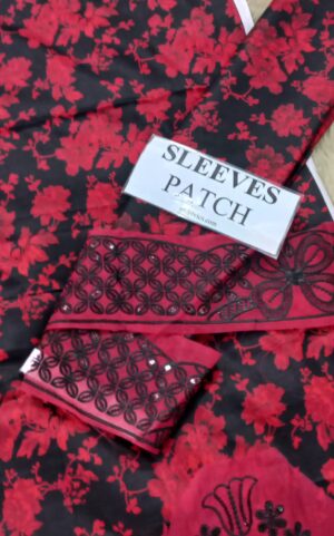 MOHAGNI 3pc Lawn Printed Suit with Patches