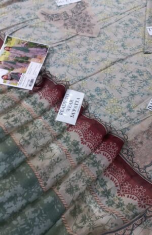 BAROQUE Embroidered Daman Lawn Fabric 3pc Suit