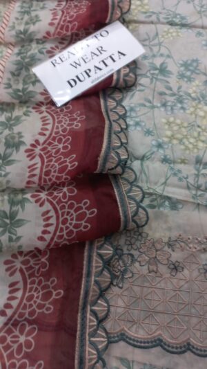 BAROQUE Embroidered Daman Lawn Fabric 3pc Suit