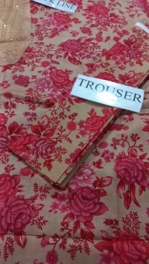 MARIA B Lawn Fabric Unstitched Suit With Embroidered Neck