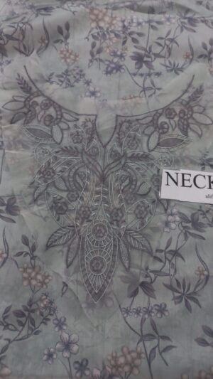 Baroque Printed Lawn 3pcs Suit Embroidered Patches