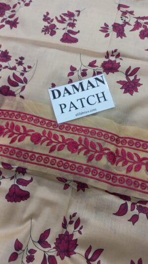 MARIA B Lawn Fabric 3pc Printed Suit With Embroidered Daman