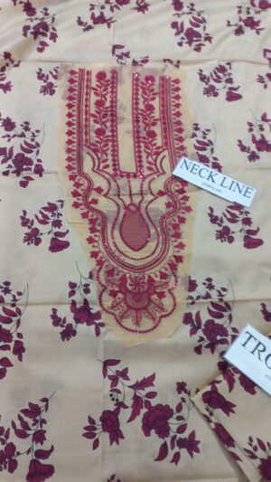 MARIA B Lawn Fabric 3pc Printed Suit With Embroidered Daman