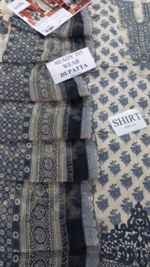 IZNIK Lawn Fabric Printed Daman 3pc Suit
