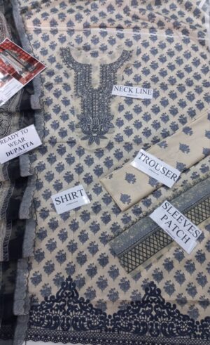 IZNIK Lawn Fabric Printed Daman 3pc Suit