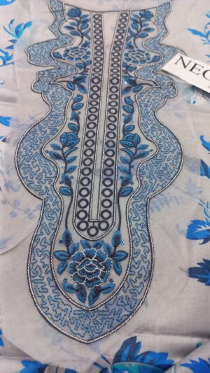 Afrozeh Printed Lawn Suit With Embroidery Patches