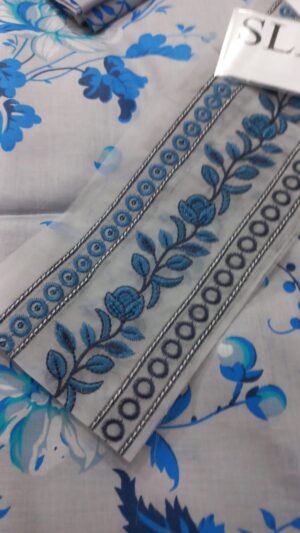 Afrozeh Printed Lawn Suit With Embroidery Patches