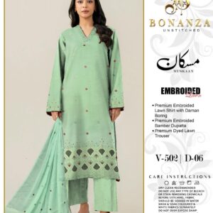 Bonanza Muskan Lawn Fabric 3pc Suit