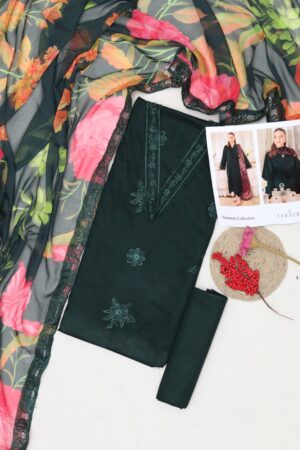 FARASHA Lawn Boring And Multi Head Embroidery 3pc Dress