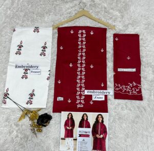 1 (2) PEEZWAN Lawn Embroidered 2pc Suit With Trouser Embroidered