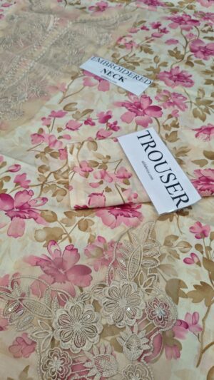 BAROQUE Lawn Printed And Embroidered Suit With Ready To Wear Dupatta