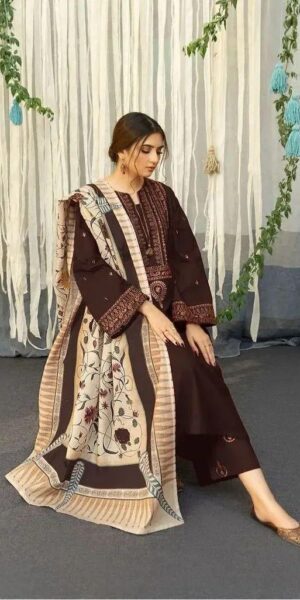 1 URGE Lawn Embroidered Trouser Suit 3pcs