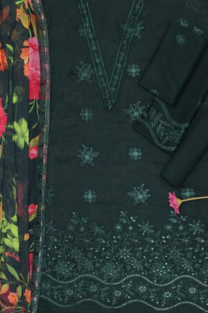 FARASHA Lawn Boring And Multi Head Embroidery 3pc Dress