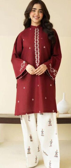 1 PEEZWAN Lawn Embroidered 2pc Suit With Trouser Embroidered