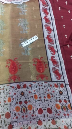 URGE Lawn Embroidered 3pc Suit With Voil Dupatta