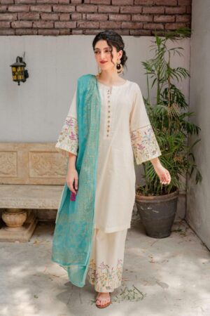 16 A SLING Lawn Embroidered 3pc Suit With Embroidered Trouser