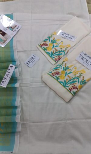 16 (4) A SLING Lawn Embroidered 3pc Suit With Embroidered Trouser