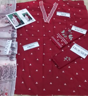 19 (4) URGE Lawn Printed Suit With Embroidered NeckLine 3pcs