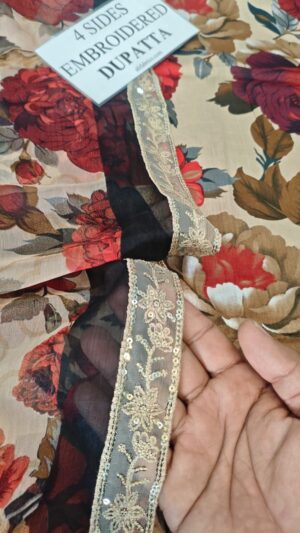 IZNIK Lawn Printed And Embroidery Patches Dress