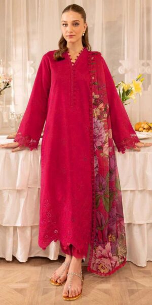2 (5) FARASHA Lawn Boring Embroidery 3pc Suit