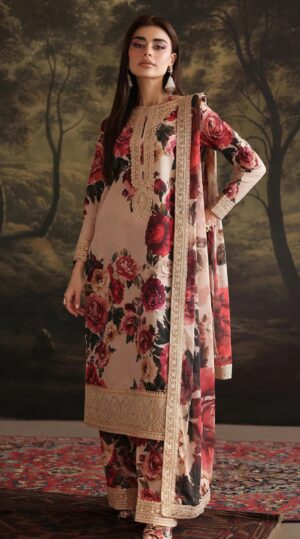 IZNIK Lawn Printed And Embroidery Patches Dress