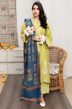 22 (2) URGE Lawn Embroidered 3pc Suit With Embroidered Trouser