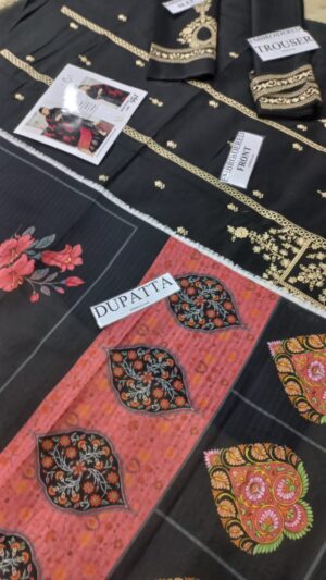 URGE Embroidered Lawn 3pc Suit With Voil Dupatta