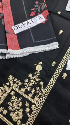 URGE Embroidered Lawn 3pc Suit With Voil Dupatta