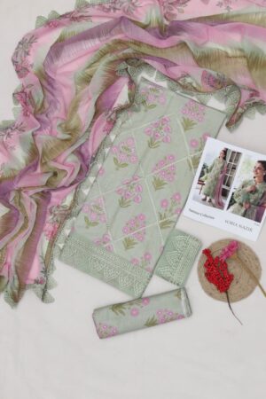 SOBIA NAZIR Lawn Fabric Printed And Embroidered 3pc Suit