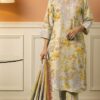 BROQUE Lawn Embroidered and Printed Dress With Embroidery Patches