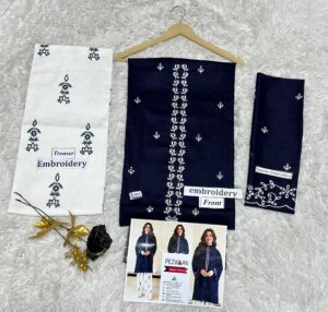 4 (2) PEEZWAN Lawn Emboridered 2pc Suit With Necline Embroidered