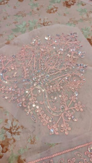 MOHAGNI Lawn Embroidered Dress With Chiffon Ready To Wear Dupatta