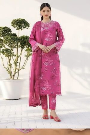 5 (3) FARASHA Lawn Printed 3pc Suit With Embroidery Patches