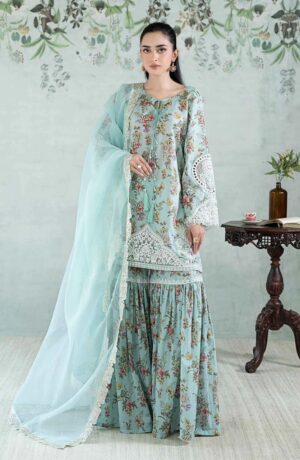 6 (3) MARIA B Lawn Printed And Embroidered Suit 3pc