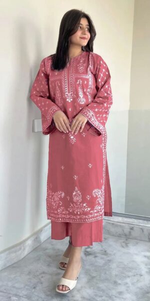 6 SAPPHIRE Lawn Embroidered Suit With Embroidered NeckLine 2pc