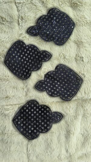 Nureh Beautiful Black Suit With Embroidery Patches