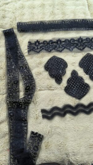 Nureh Beautiful Black Suit With Embroidery Patches