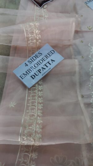 Hania Amir Lawn Heavy Embroidery Peech Suit 3pcs