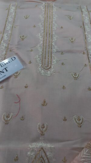 Hania Amir Lawn Heavy Embroidery Peech Suit 3pcs